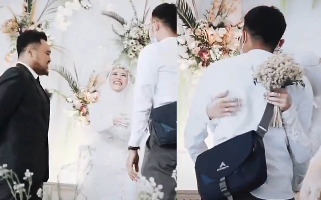 Malezya'da düğünde eski sevgilisine sarılmak istedi damat da onay verdi