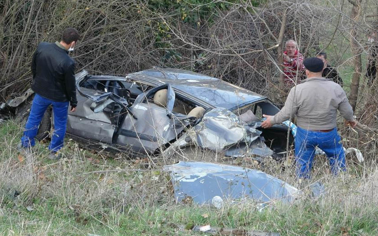 Samsun'da 200 metrelik uçuruma yuvarlanan otomobilde sürücü öldü