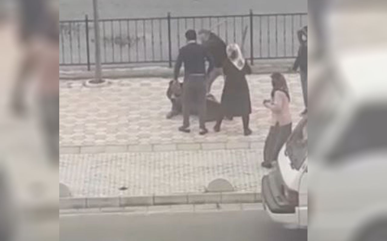 Giresun'da biri kadın 2 kişi yere yatırıp dövdü! Diğerleri de sadece izledi