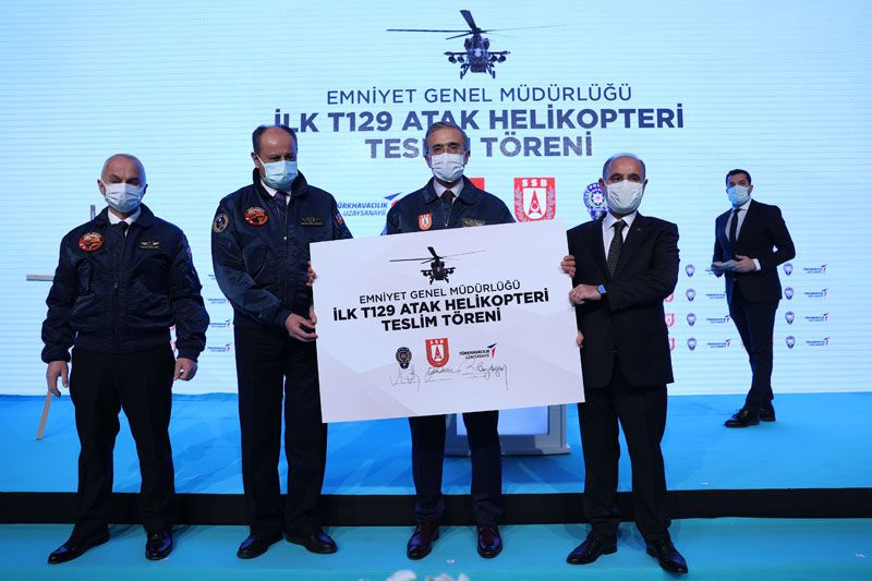 Emniyet Genel Müdürlüğünün ilk T129 Atak helikopteri teslim edildi
