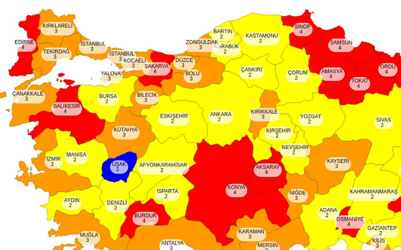 Haftasonu sokağa çıkma yasağının kalktığı iller Türkiye Covid -19 haritasına bakın