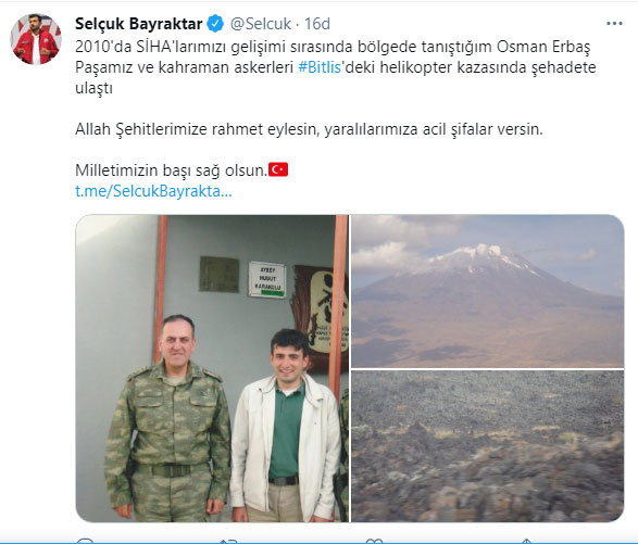 Selçuk Bayraktar'dan şehit korgeneral Osman Erbaş ile ilgili duygulandıran paylaşım - Internet Haber
