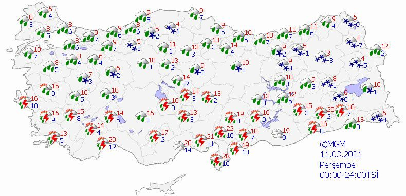 Yarın kar geliyor meteoroloji perşembeye çok şiddetli yağış alarmı da ver