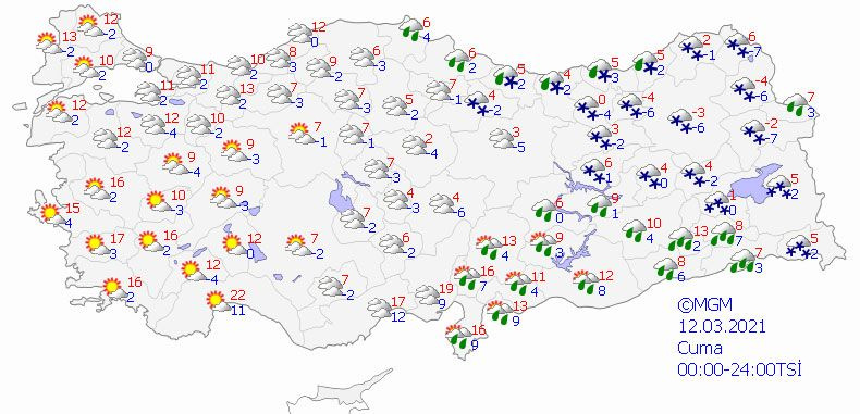 Yarın kar geliyor meteoroloji perşembeye çok şiddetli yağış alarmı da ver