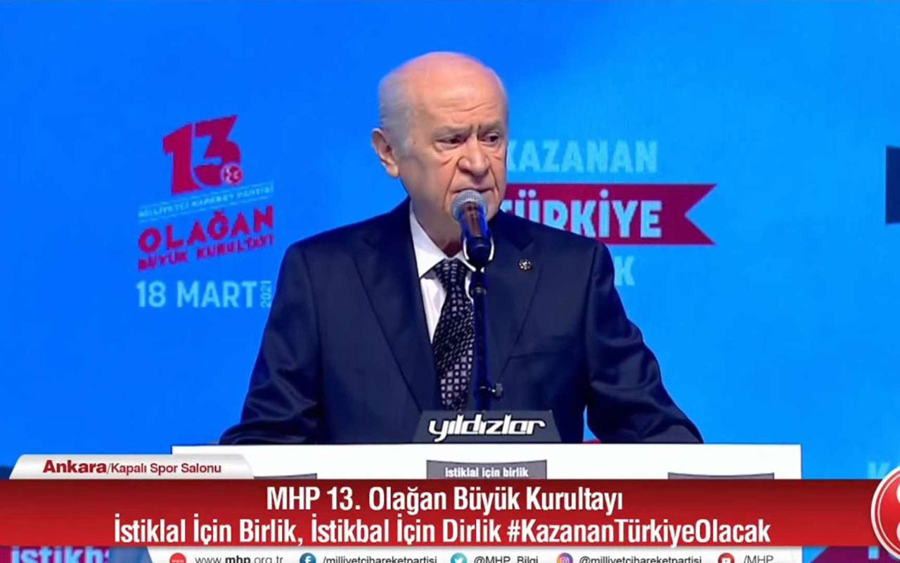 Devlet Bahçeli 10. kez MHP Genel Başkanı seçildi! 'HDP açılmamak üzere kapanmalı' deyip CHP ve İYİ Parti'yi topa tuttu