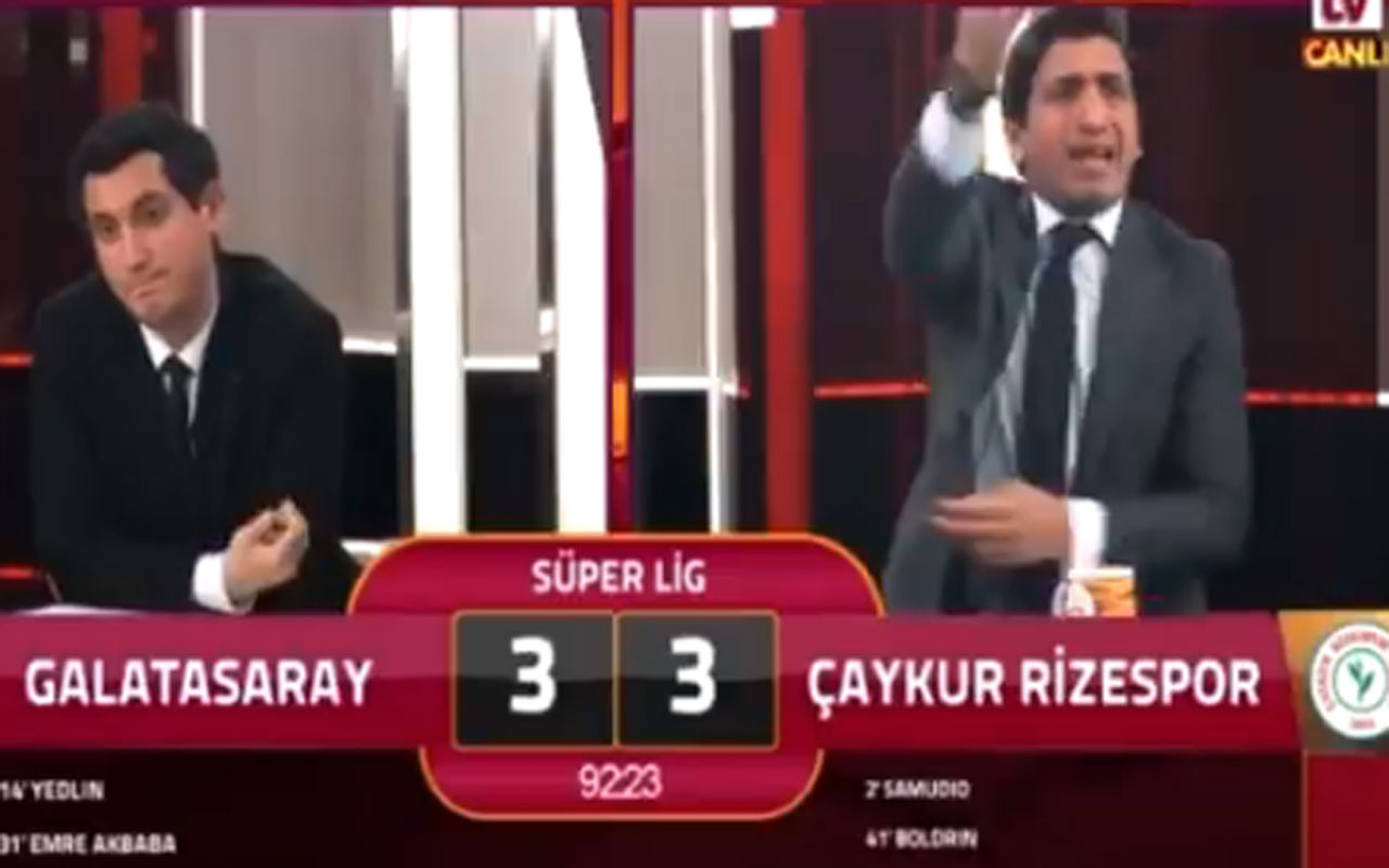 Rizespor'un galibiyet golü sonrası GS TV spikeri çıldırdı  o anlar kayıttaydı