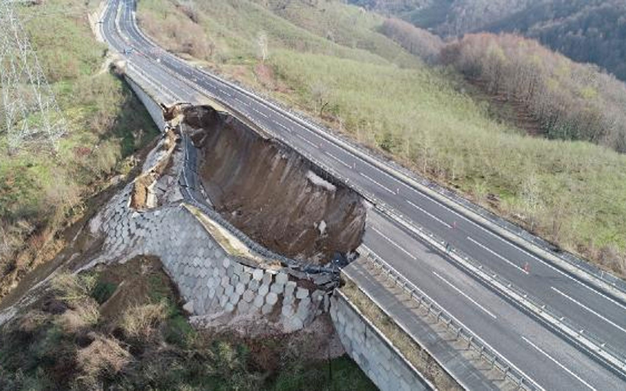 Heyelan felaketi! Karayolunda 85 metrelik bölüm çöktü alternatif yol için çalışma başlatıldı