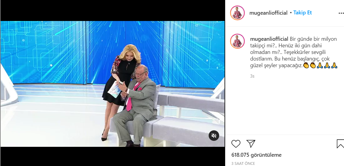 Instagram hesabı açan Müge Anlı 1 milyon takipçiye ulaştı teşekkür paylaşımı yaptı