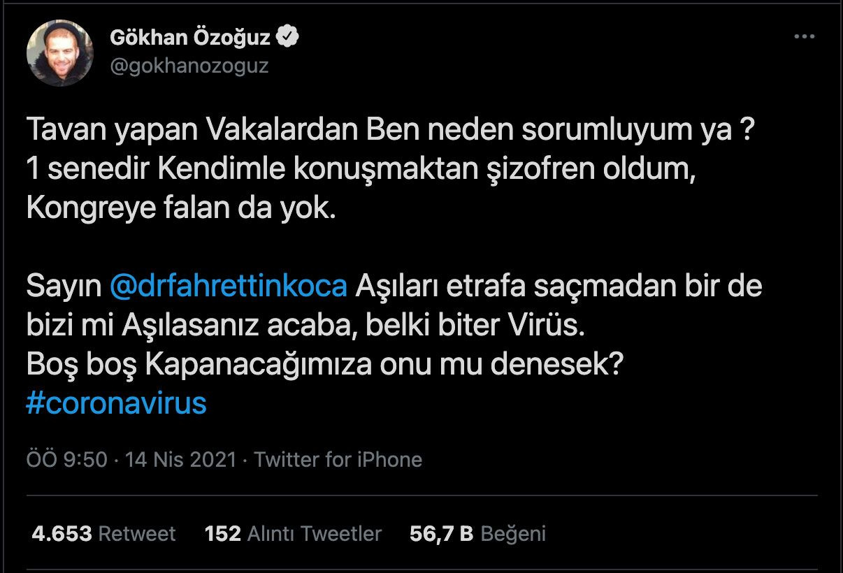 Athena Gökhan ile Sağlık Bakanı Fahrettin Koca'nın Covid-19 yazışması twitteri salladı