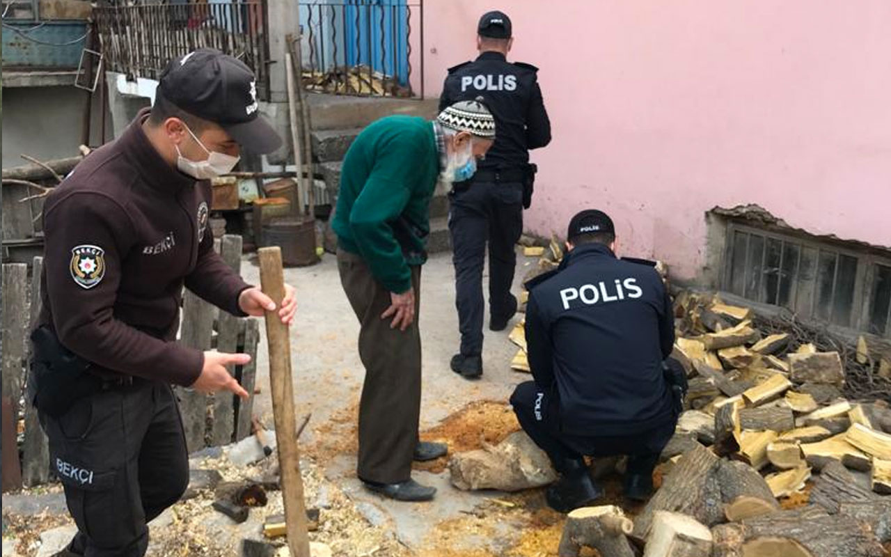 Malatya'da polis İsmail Dede’nin odunlarını kırdı