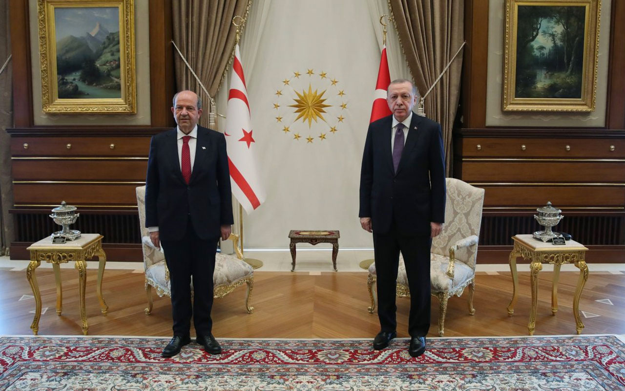 Cumhurbaşkanı Erdoğan, KKTC Cumhurbaşkanı Ersin Tatar'ı kabul etti