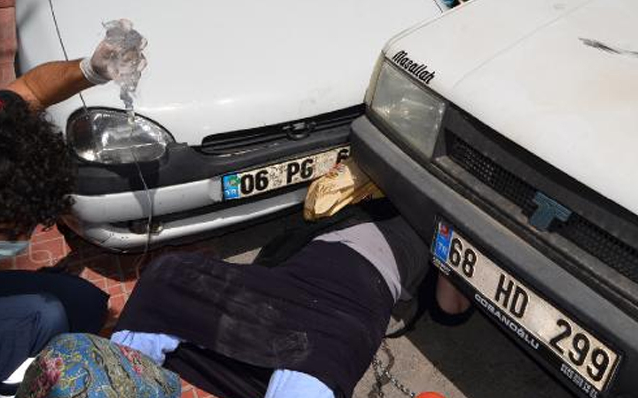 Aksaray'da Covid-19 tedavisinden dönüyordu ambulanstan indi savrulan otomobil çarptı