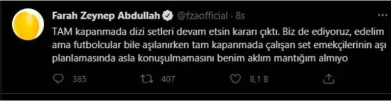 Farah Zeynep Abdullah'tan 'tam kapanma' isyanı! 'Benim aklım almıyor!'