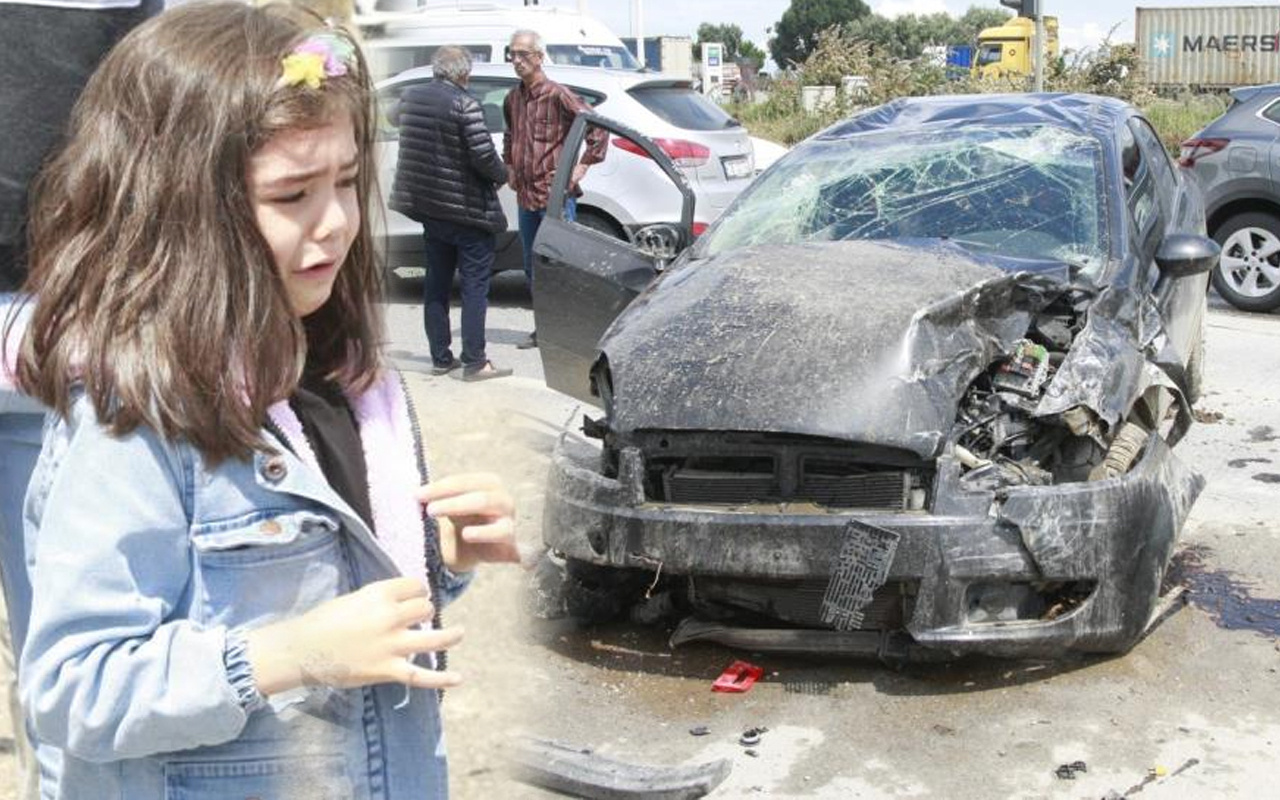Bursa'da takla atan araca başka araç çarptı! Küçük çocuk gözyaşlarına boğuldu