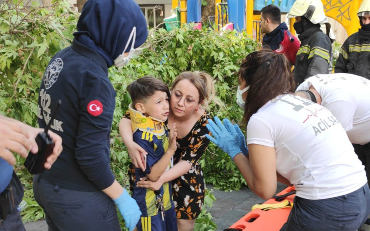 İlginç olay! Üzerine ağaç devrildi, iğneden korktuğu için ambulansa binmedi