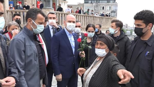 İçişleri Bakanı Süleyman Soylu Taksim Camii'ni ziyaret etti dert dinledi