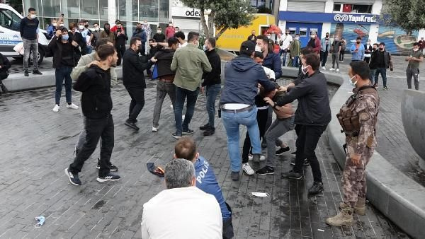 Taksim'de kemerli kavga! Özel Harekat polisleri devreye girdi 6 kişi gözaltında