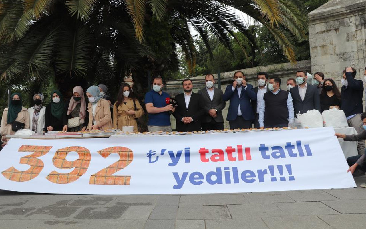 İBB, kilosu 392 TL'den baklava aldı iddiası! AK Parti'li gençlerden İBB'ye protesto