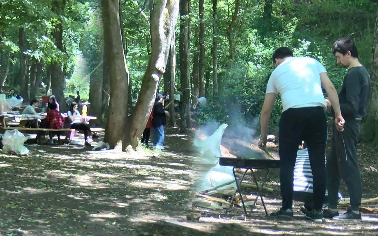 Yasaklar kalktı mangalını kapan Belgrad Ormanı'na koştu