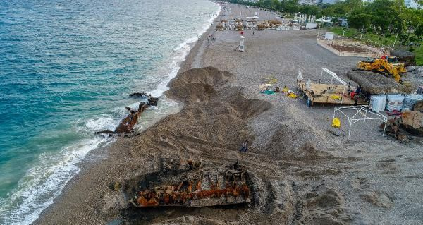 Antalya açıklarında 83 yıl önce batan geminin enkazı gün yüzüne çıkartıldı