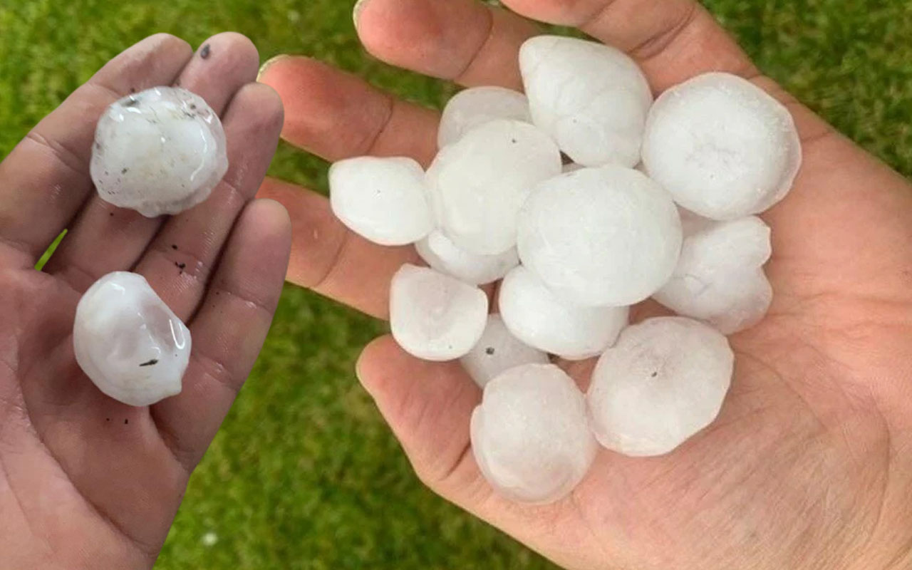 Silivri'de dolu yağışı! Ceviz büyüklüğünde yağdı benzin istasyonlarına sığındılar