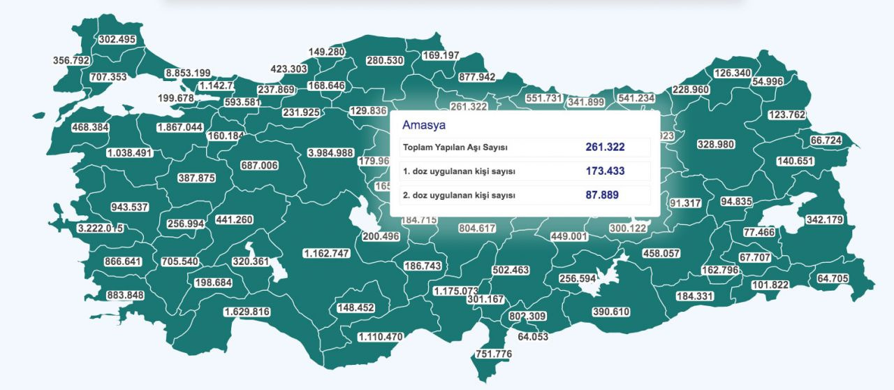 Türkiye'de toplam aşı sayısı 48 milyon dozu geçti Nüfusunun yarısı aşılanan 8 il belli oldu