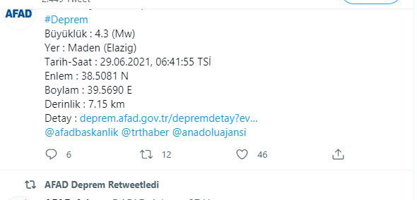 Elazığ’da 4.3 şiddetinde deprem! AFAD’dan son dakika açıklama