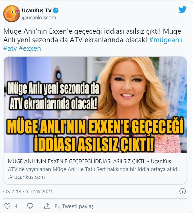 ATV bitirdi denildi Müge Anlı ile Tatlı Sert Exxen'e mi taşınıyor son açıklama geldi