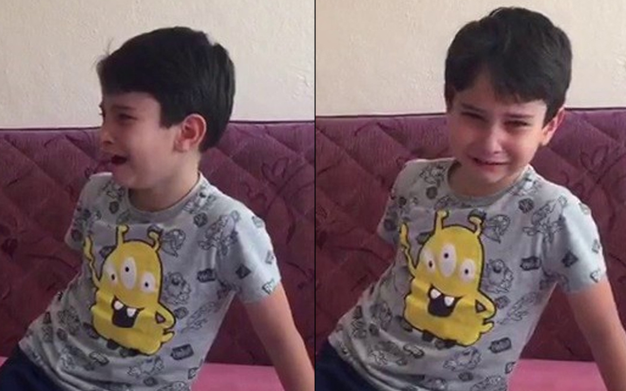 Erzurum'da küçük çocuk televizyonda o anları izleyince gözyaşlarına boğuldu