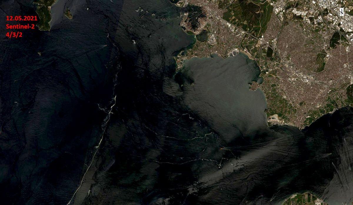 Marmara Denizi'nin uzaydan çekilen görüntüleri! Müsilaj temizlendi