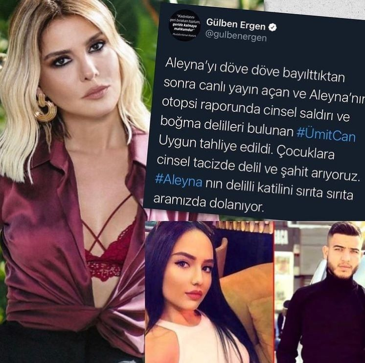 Aleyna Çakır'ın ölümünün baş şüphelisi Ümitcan Uygun'un tahliyesine Gülben Ergen'den isyan!