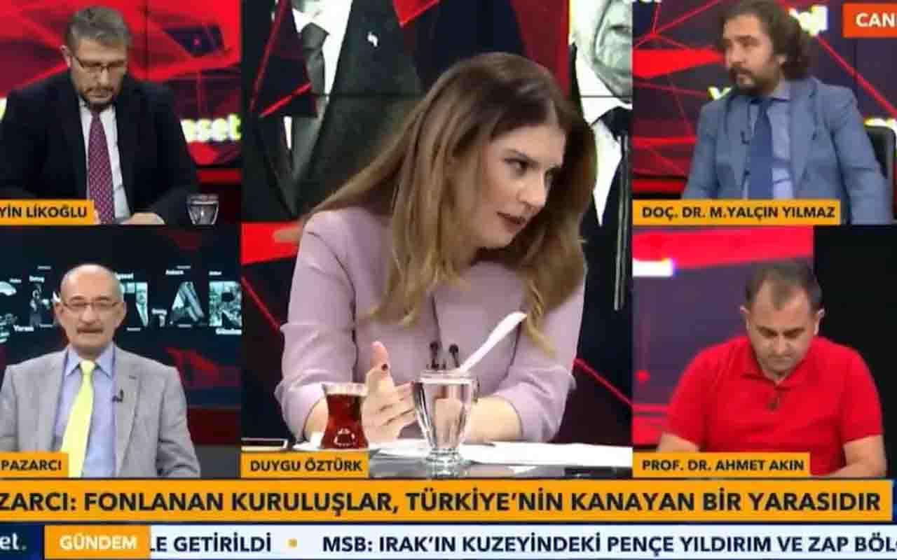 TVNET canlı yayınında devrilen masa konuklara kısa süreli şok yaşattı