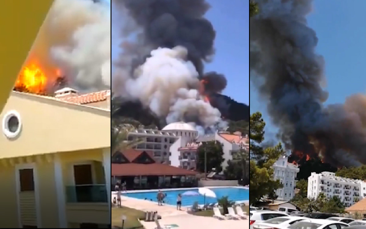 Bu kez Marmaris'te yangın çıktı! Alevler her yeri sardı otelleri ve siteleri tehdit ediyor