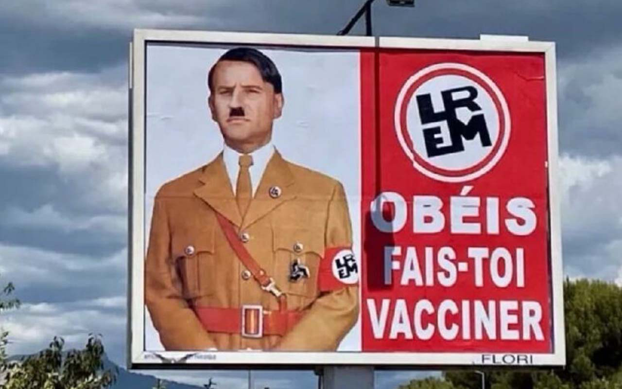 Macron'u aşı politikası yüzünden Hitler'e benzettiler! Dava açtı