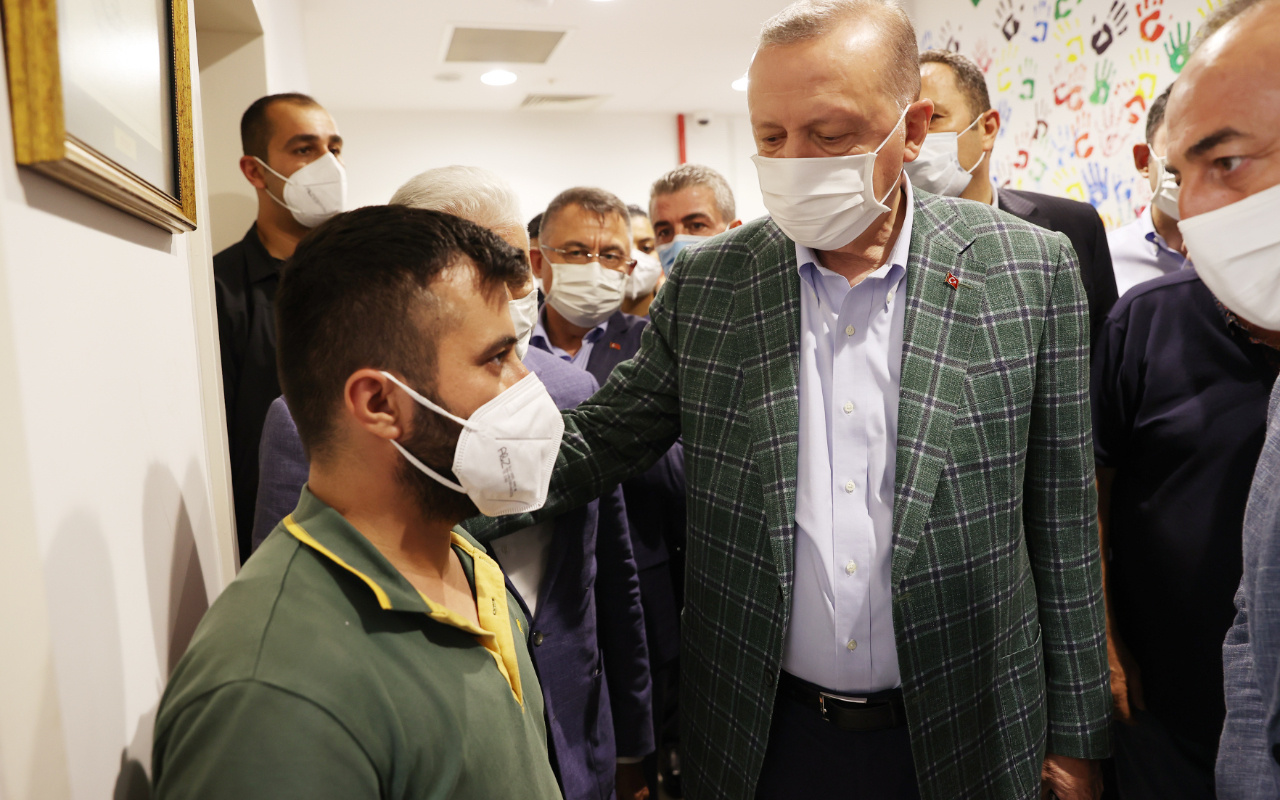 Anne babasını kurtarmaya yetişememişti Cumhurbaşkanı Erdoğan taziyede bulundu