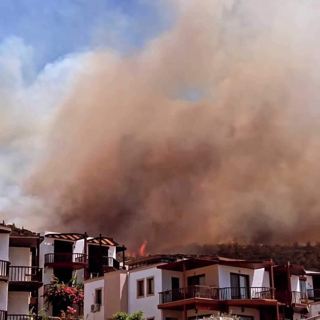 Bodrum'da yeni yangın! Evler ve oteller boşaltılıyor Milas yangını da Bodrum'a sıçradı