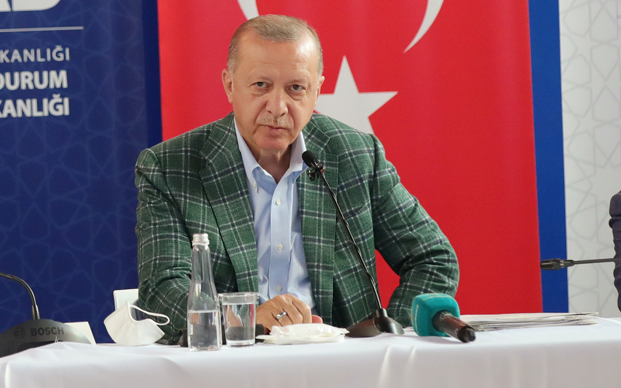 Cumhurbaşkanı Erdoğan, yangından etkilenen vatandaşlarla sohbet etti