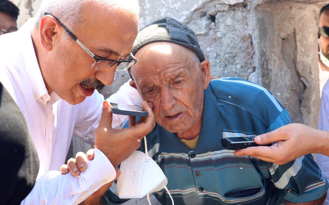 Cumhurbaşkanı Erdoğan yanmaktan son anda kurtulan yaşlı kişiyi aradı