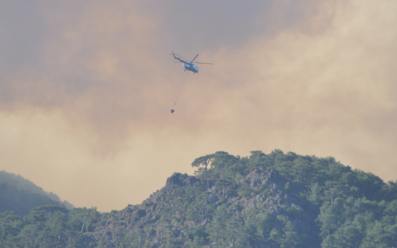 Yangın söndürme helikopterinin düştüğü haberlerine yalanlama