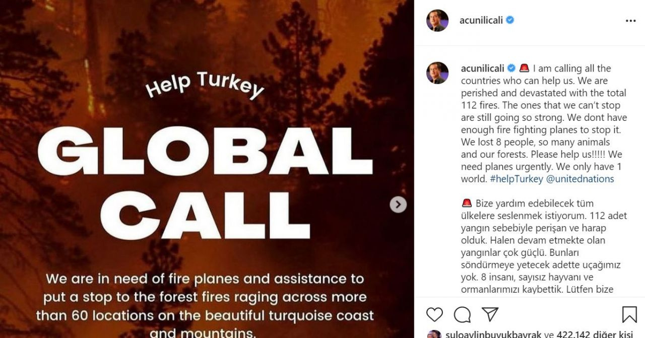 Global call ve Help Turkey hashtagine Mehmet Ali Erbil tepkisi: Başımızda devletimiz var