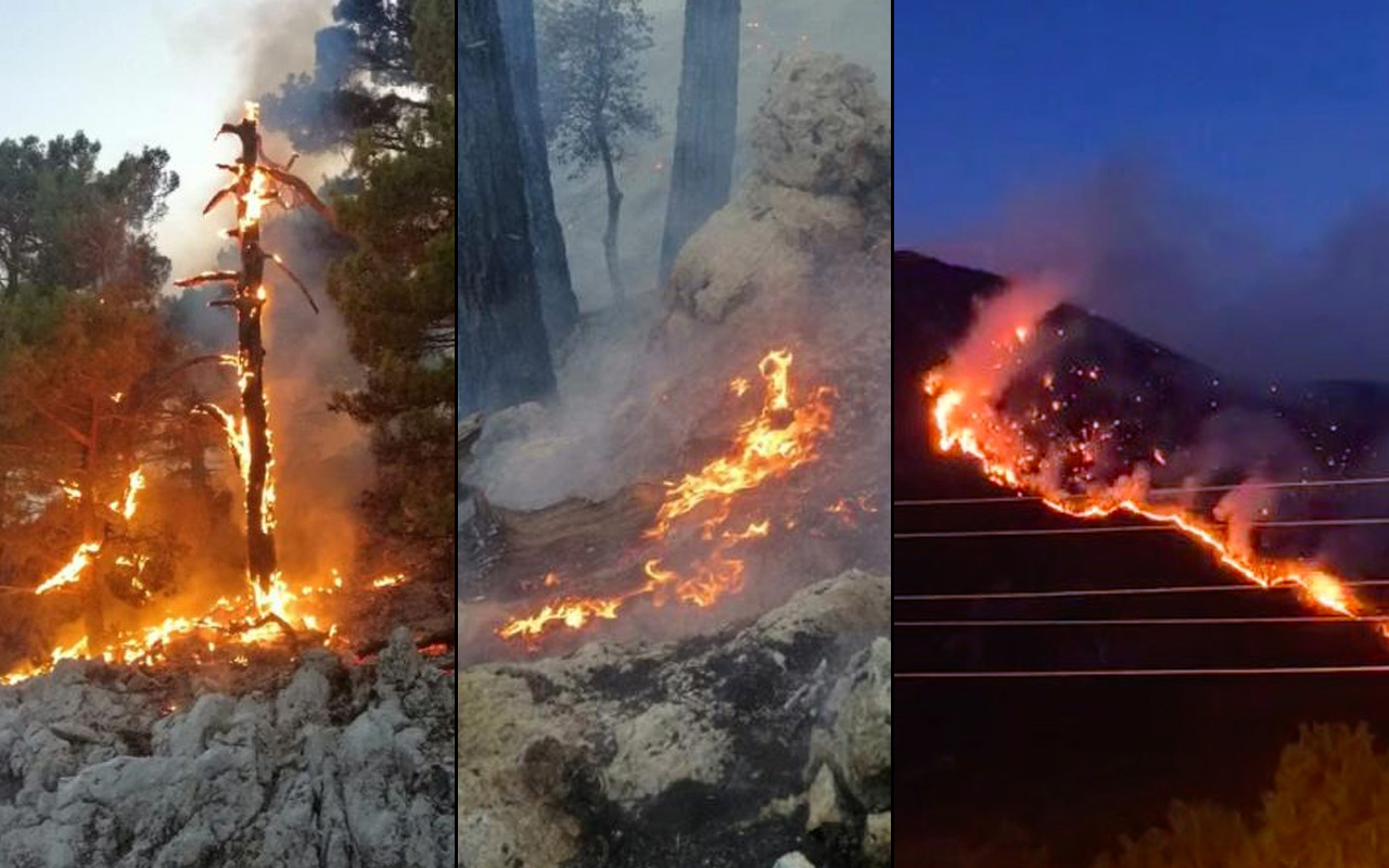 Kazma küreği kapan alevlerle mücadeleye koştu! Antalya cayır cayır yanıyor