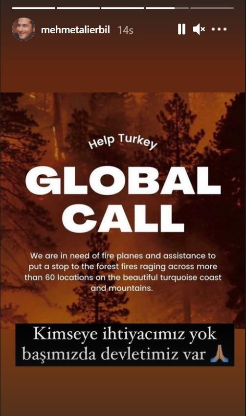 Global call ve Help Turkey hashtagine Mehmet Ali Erbil tepkisi: Başımızda devletimiz var