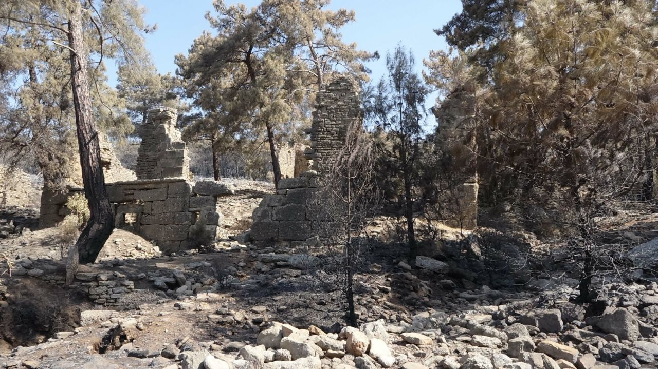 Antalya Manavgat'taki yangında antik kent Lyrbe de yandı