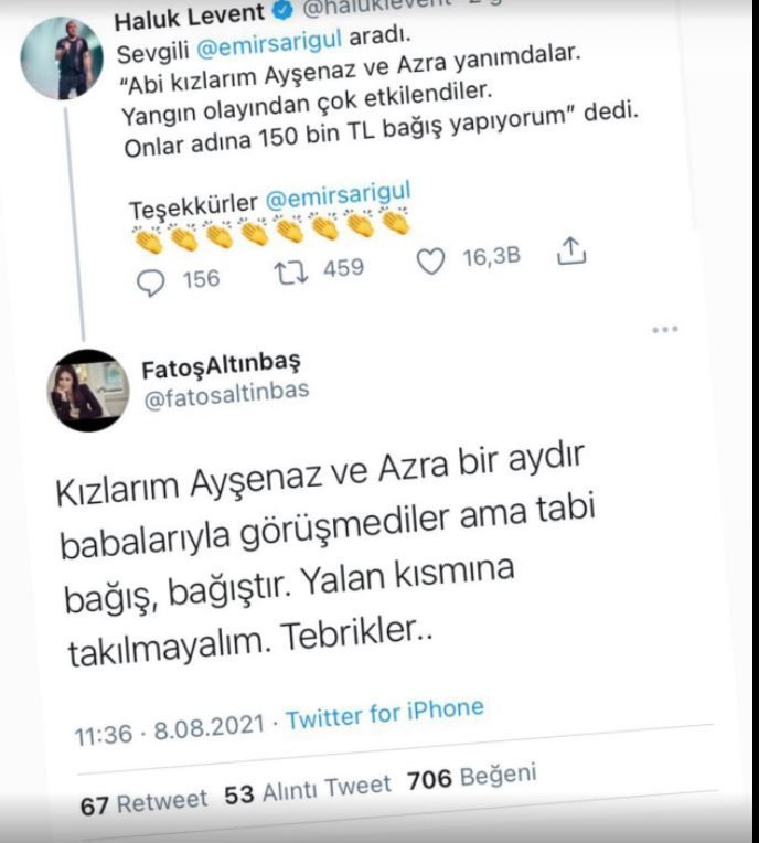 Emir Sarıgül'ün eski eşinden Haluk Levent'e: 1 aydır kızlarını görmüyor ama bağış yapmış