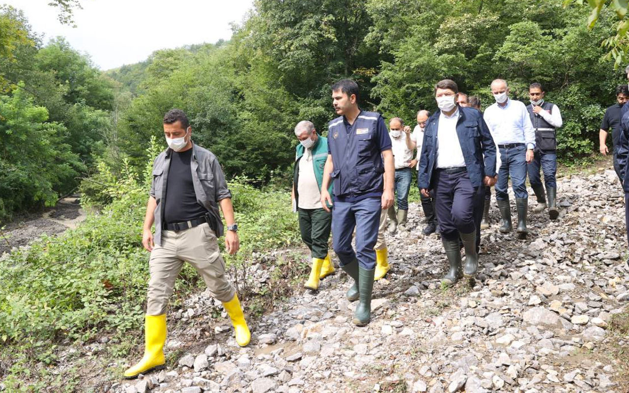 Bakan Murat Kurum Bartın'da selin etkili olduğu bölgelerde incelemelerde bulundu