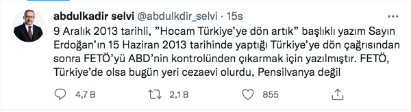 Abdulkadir Selvi'nin Fethullah Gülen açıklaması olay oldu! Neden "Hocam Türkiye'ye dön artık" demiş
