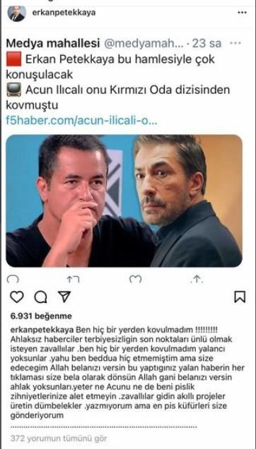 Erkan Petekkaya  'Acun Ilıcalı kovdu' haberine delirdi: En pis küfürleri ediyorum!