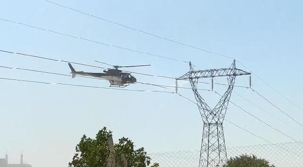 Şanlıurfa'da yüksek gerilim hattı helikopterle temizlendi! Vatandaşlar paniğe kapıldı