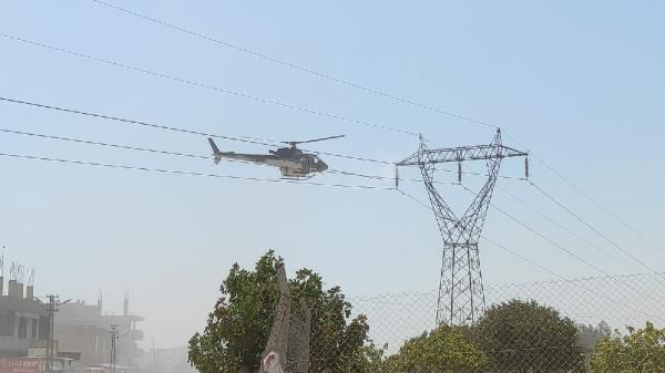 Şanlıurfa'da yüksek gerilim hattı helikopterle temizlendi! Vatandaşlar paniğe kapıldı