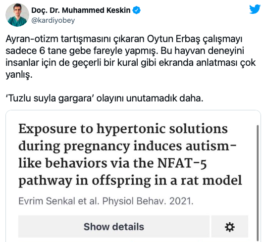 Koronaya karşı Türk geni çöktü şimdi otizm iddiası! Oytun Erbaş'a tepki yağıyor